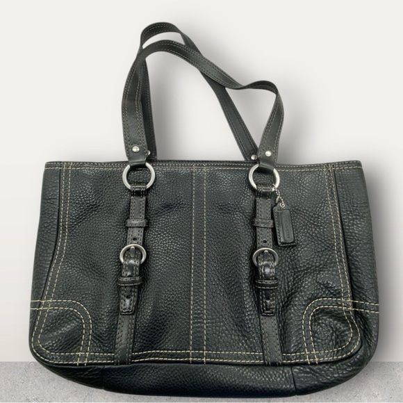 Coach Chelsea Black Leather Shoulder Handbag F12339 EUC - Picture 2 of 6